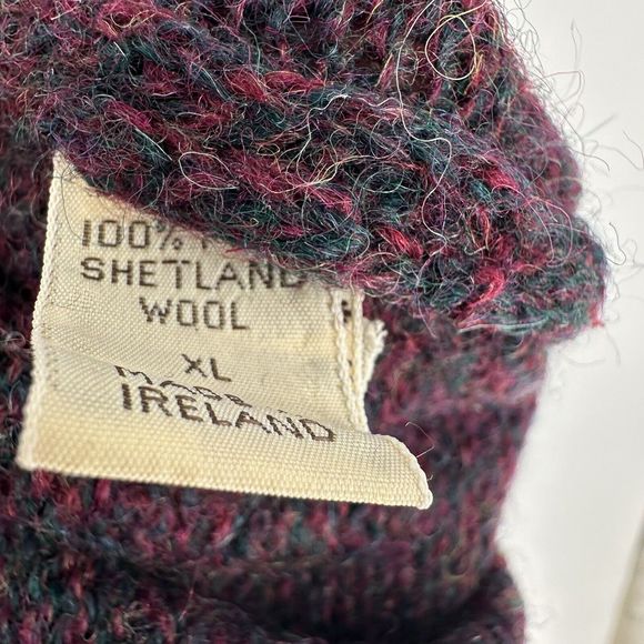 Vintage Lord Jeff Sweater Mens XL Plaid Shetland Wool Made in Ireland Tallfellow - Picture 12 of 13